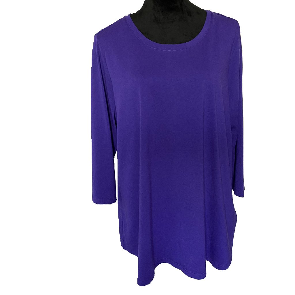 Logo 1x Women’s Purple Cotton Modal 3/4 Length Sleeve Top